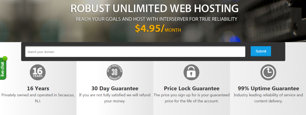 Interserver coupon main page